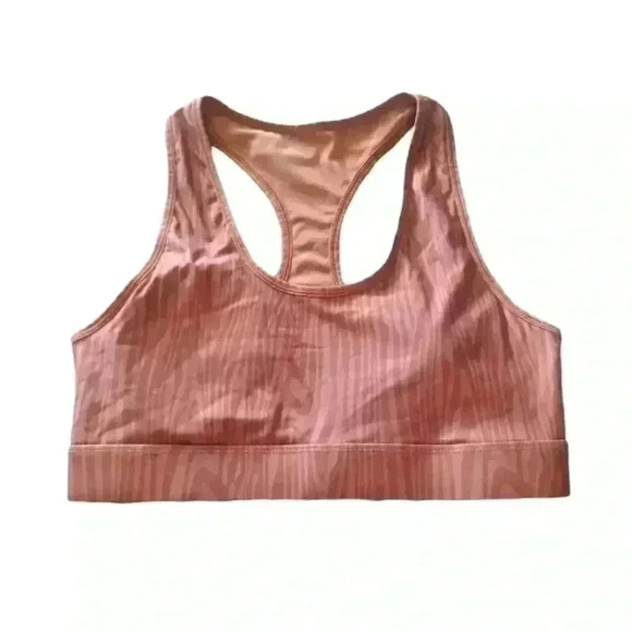 Fabletics Womens Brown Striped Padded Sports Bra M - Picture 1 of 8